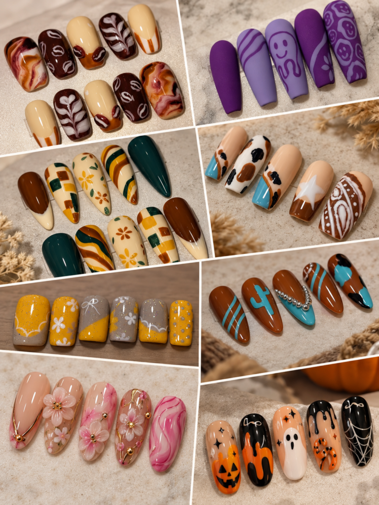 nail designs, 3D artwork, manicures, custom press on kits for sale